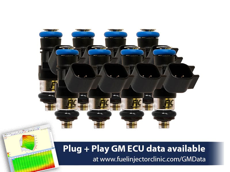 1000cc (100 lbs/hr at OE 58 PSI fuel pressure) FIC Fuel Injector Clinic Injector Set for 6.2 Truck Motors ('09-'13) Injector Sets (High-Z) (is306-1000h)