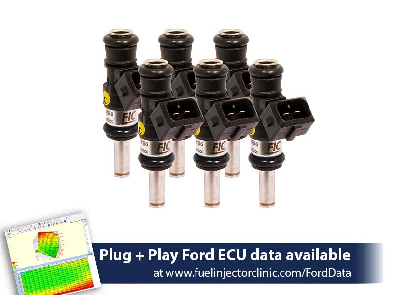 1200cc (110 lbs/hr at 43.5 PSI fuel pressure) FIC Fuel Injector Clinic Injector Set for Ford Mustang V6 (2011-2017) (is461-1200h)