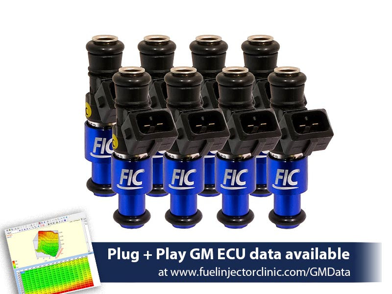 1200cc (130 lbs/hr at OE 58 PSI fuel pressure) FIC Fuel Injector Clinic Injector Set for 4.8/5.3/6.0 Truck Motors ('07-'13) (High-Z) (is305-1200h)