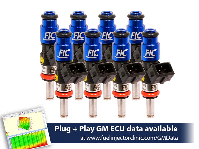 1200cc (130 lbs/hr at OE 58 PSI fuel pressure) FIC Fuel Injector Clinic Injector Set for LS2 engines (High-Z) (is302-1200h)