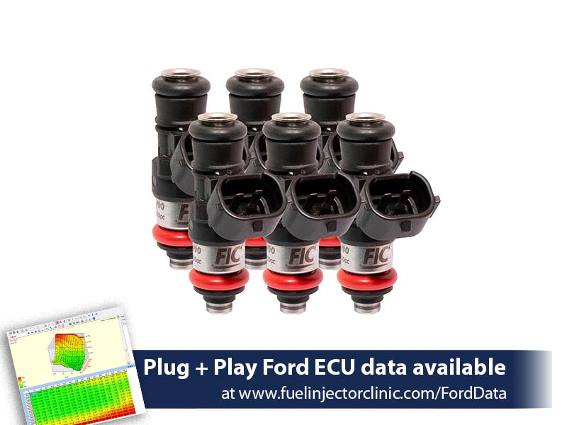 2150cc (200 lbs/hr at 43.5 PSI fuel pressure) FIC Fuel Injector Clinic Injector Set for Ford Mustang V6 (2011-2017) (is461-2150h)