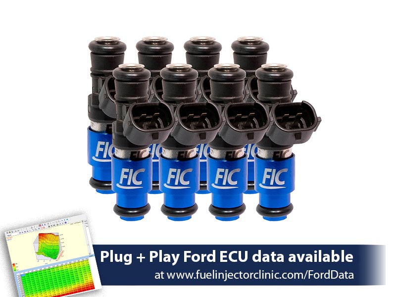 2150cc (200 lbs/hr at 43.5 PSI fuel pressure) FIC Fuel Injector Clinic Injector Set for Ford Shelby GT500 (2007-2014)(High-Z) (is404-2150h)