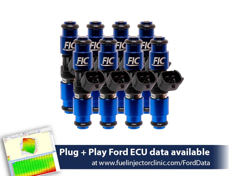 2150cc (200 lbs/hr at 43.5 PSI fuel pressure) FIC Fuel Injector Clinic Injector Set for Mustang GT (2005+)/GT350 (2015-2016)/ Boss 302 (2012-2013)/Cobra (1999-2004) (High-Z) (is403-2150h)