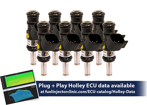 1440cc (160 lbs/hr at OE 58 PSI fuel pressure) FIC Fuel  Injector Clinic Injector Set for Holley GM composite intakes (High-Z) (ish03-1440h)