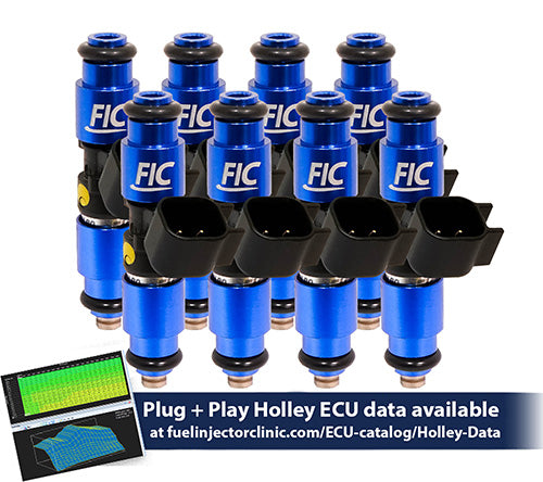 1440cc (110 lbs/hr at OE 58 PSI fuel pressure) FIC Fuel Injector Clinic Injector Set for Holley Hemi (High-Z) (ish02-1440h)