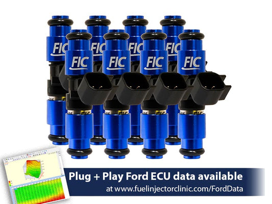 1650cc (160 lbs/hr at 43.5 PSI fuel pressure) FIC Fuel Injector Clinic Injector Set for Mustang GT (2005+)/GT350 (2015-2016)/ Boss 302 (2012-2013)/Cobra (1999-2004)  (High-Z) (is403-1650h)