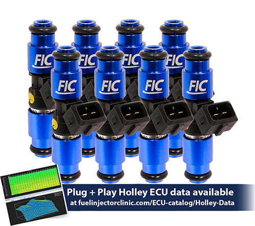 1650cc (180 lbs/hr at OE 58 PSI fuel pressure) FIC Fuel Injector Clinic Injector Set for Holley GM and FORD (High-Z) (ish01-1650h)