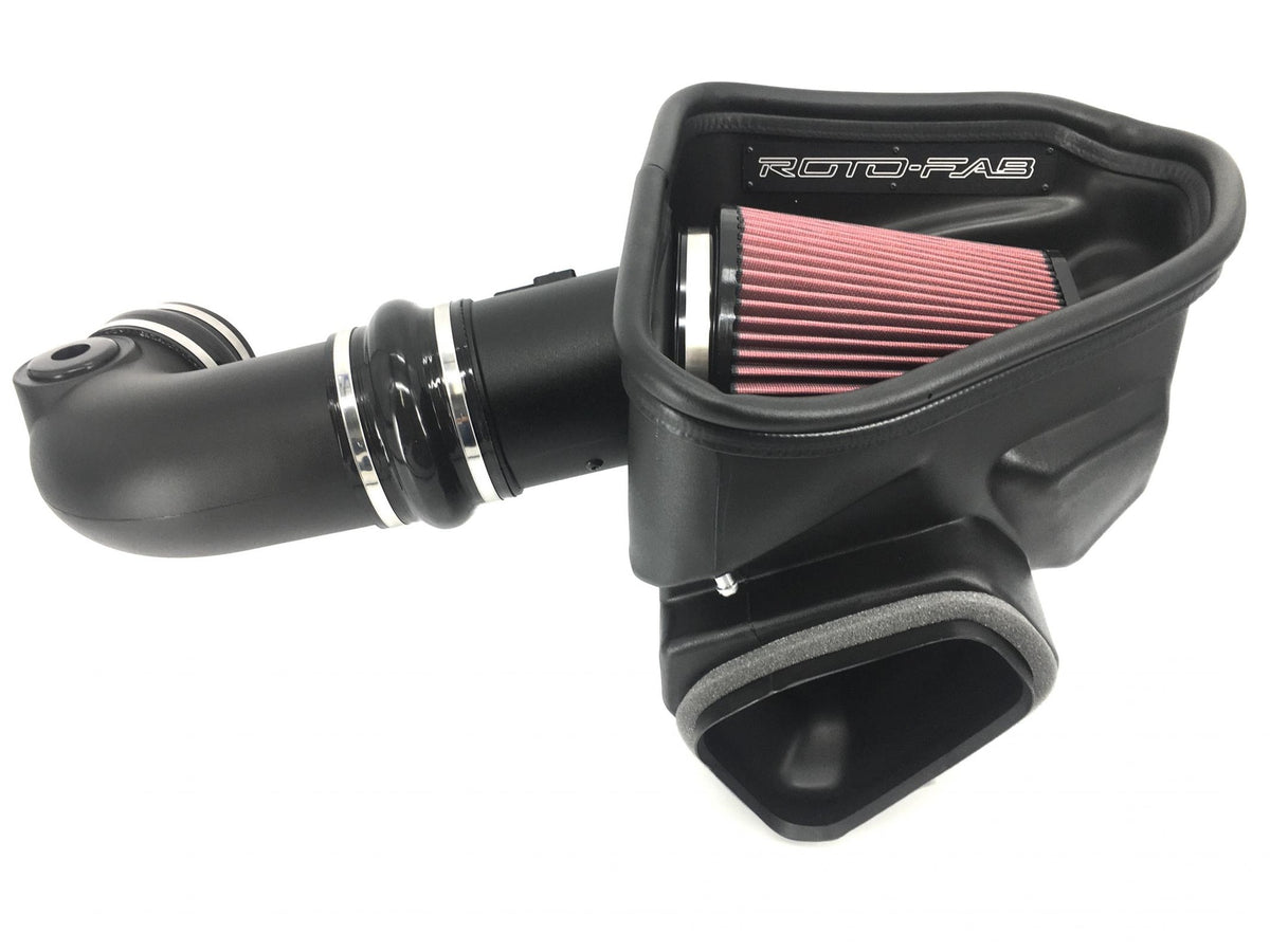 Roto-Fab 1016-1048 cold air intake with oiled filter for 2016–2024 Camaro SS — factory sound tube version