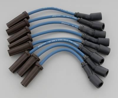 Granatelli Motor Sports Spark Plug Wire Set - GM 96-02 5.0/5.7L, Blue, Straight Boots
